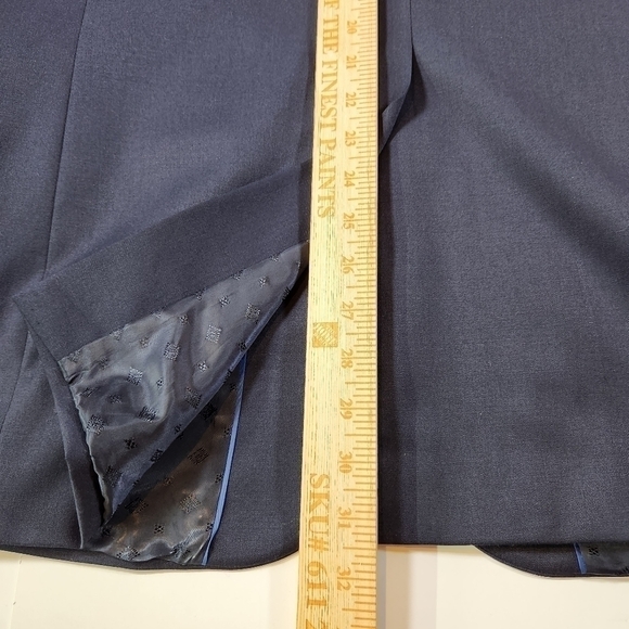 SADDLEBRED 40R Navy Blue Wool Blend Gold Button Blazer Sport Coat Suit Jacket - Picture 11 of 11